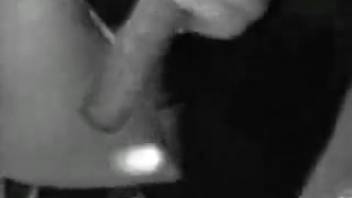 Black and white adult film featuring oral sex on female genitals and intimate close-up intercourse