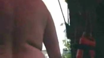 Voluptuous rear-end slut relishing intense bestiality with a canine