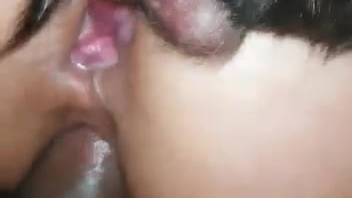 Intimate dual insertion footage featuring a pup