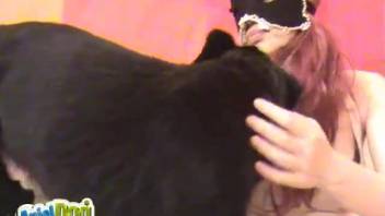 Disguised redhead vixen and youthful tracker in steamy bedroom encounter